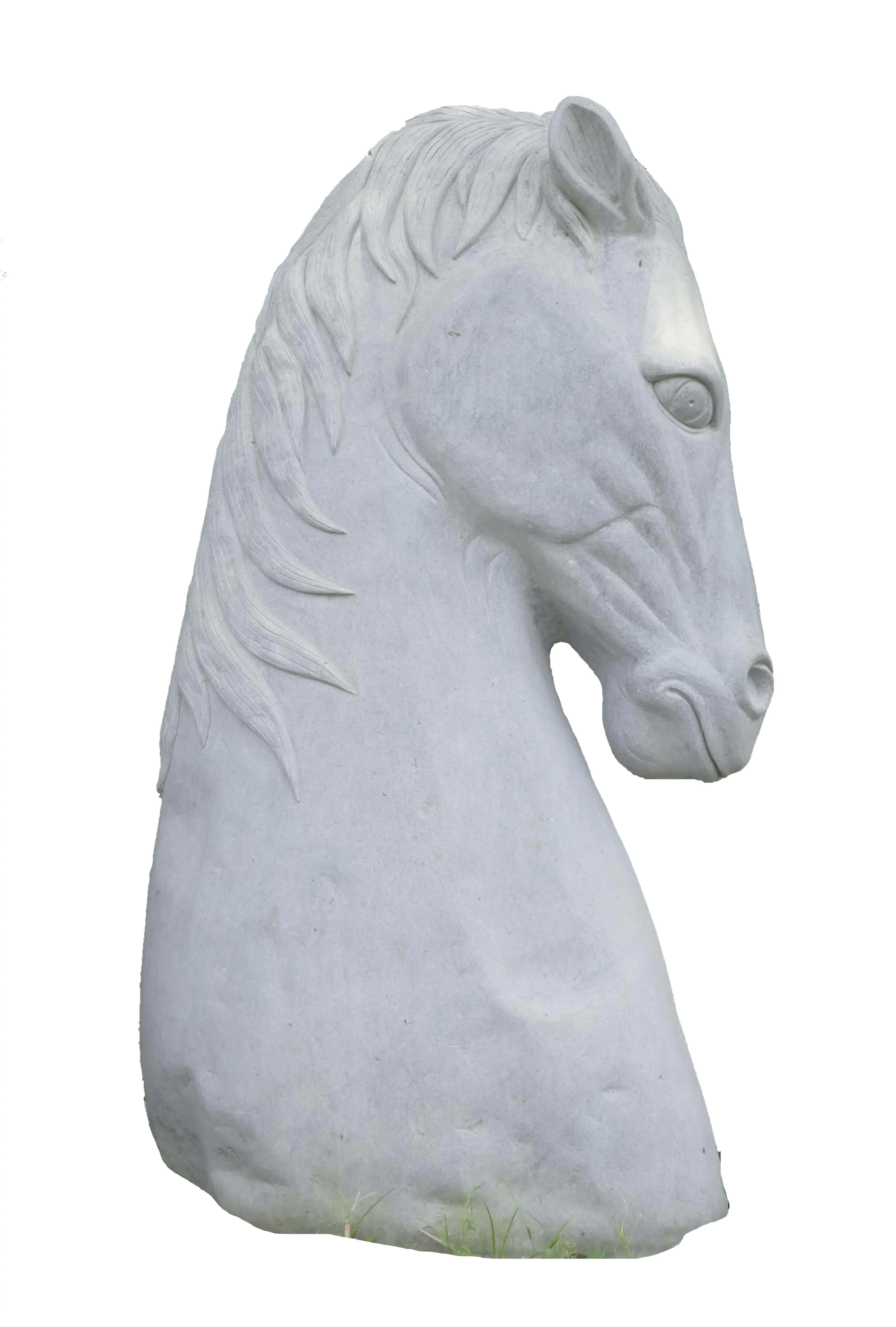  Product image 1 of the product “Head of a Horse made from Riverstone, looking down. 205cm Height. ”